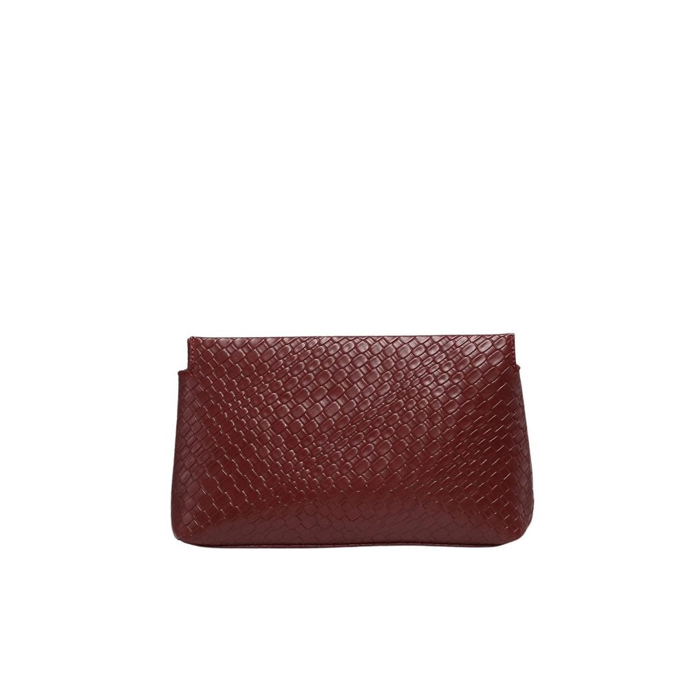 Burgundy Retro Leather Clutch – Qwinee Vintage Zipper Evening Purse